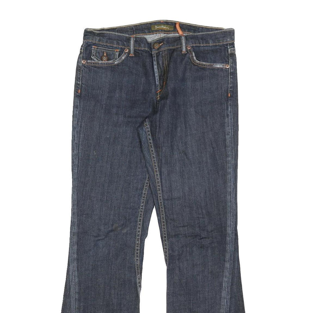 DAVID KAHN Womens Jeans Blue Regular Flared Denim Medium W30 L32 Stylish Pockets