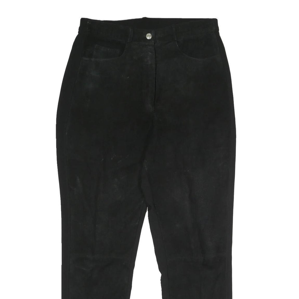 COLOUR OF THE WORLD Womens Black Regular Fit Cotton Blend Trousers W30 L30