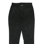 COLOUR OF THE WORLD Womens Black Regular Fit Cotton Blend Trousers W30 L30