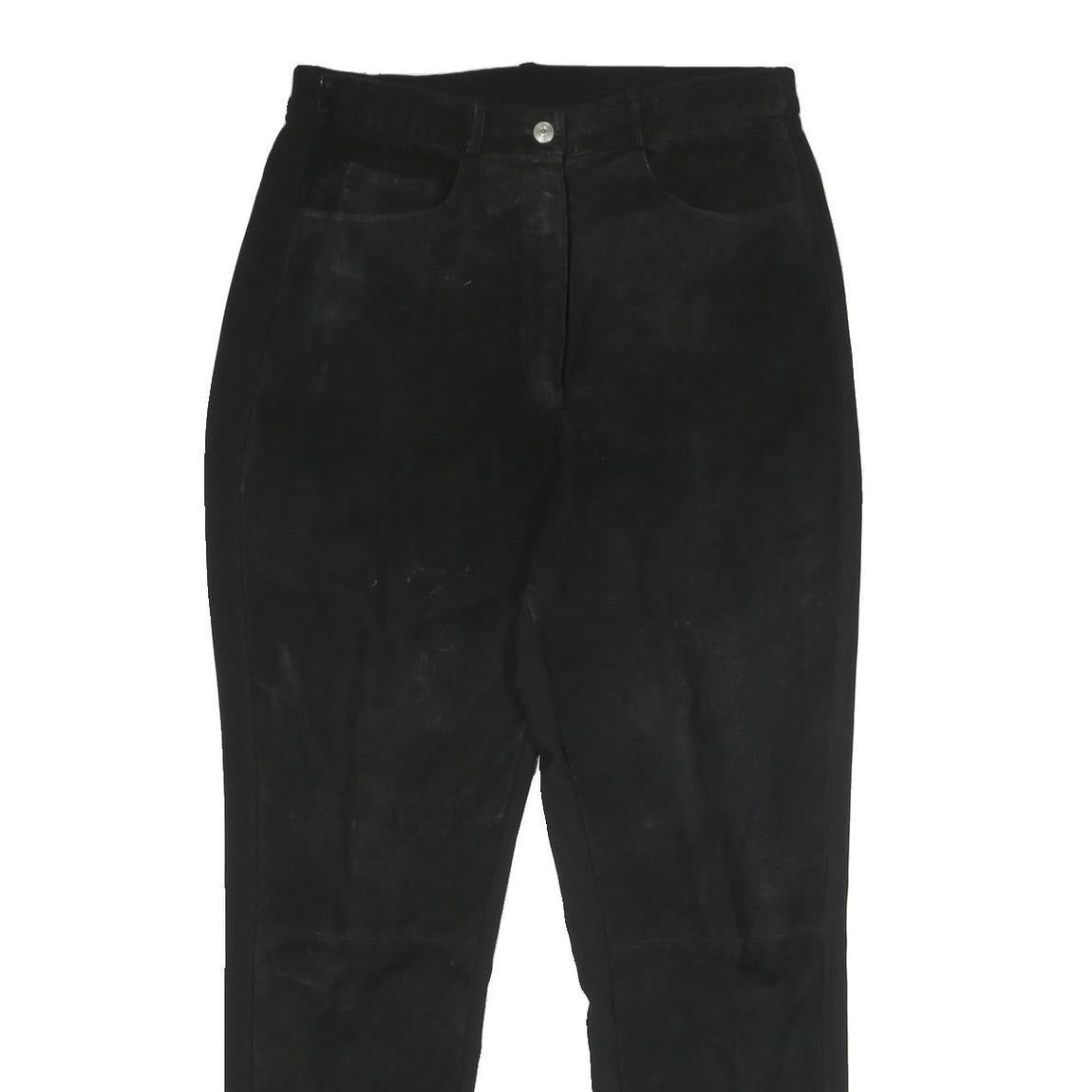 COLOUR OF THE WORLD Womens Black Regular Fit Cotton Blend Trousers W30 L30