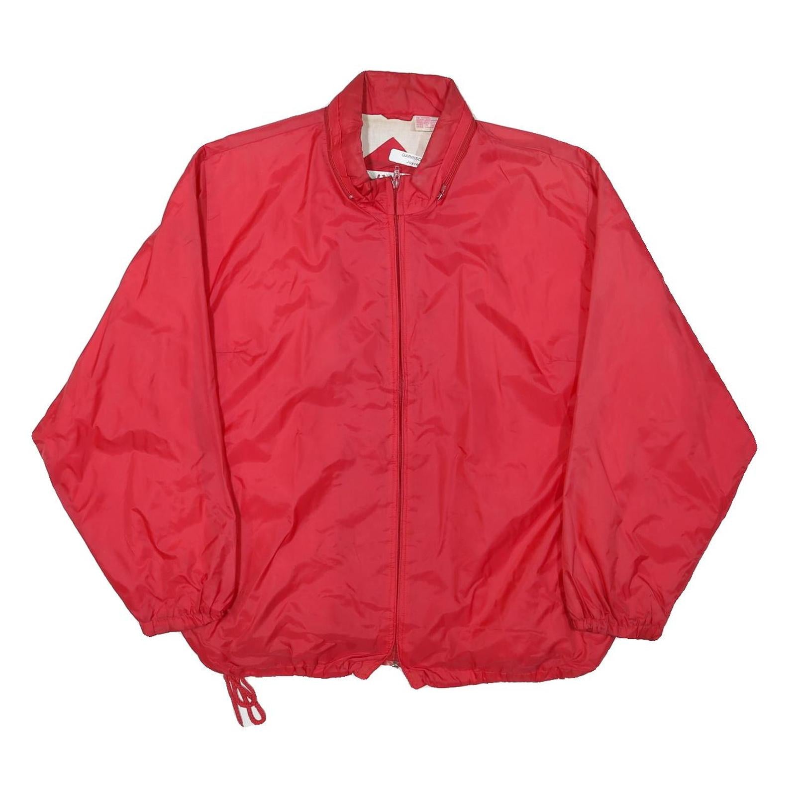 Mens Red Plain Zip Jacket XL Polyester Blend Lightweight Classic Fit Casual