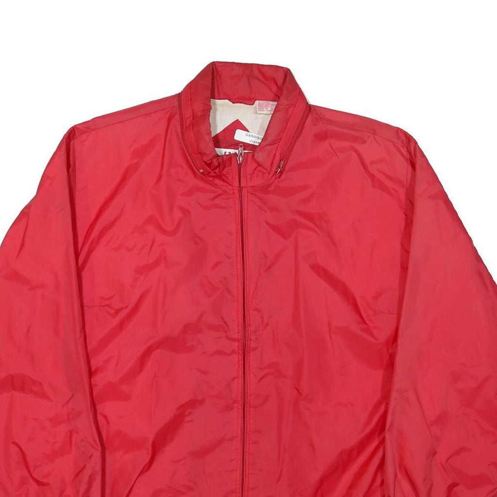 Mens Red Plain Zip Jacket XL Polyester Blend Lightweight Classic Fit Casual