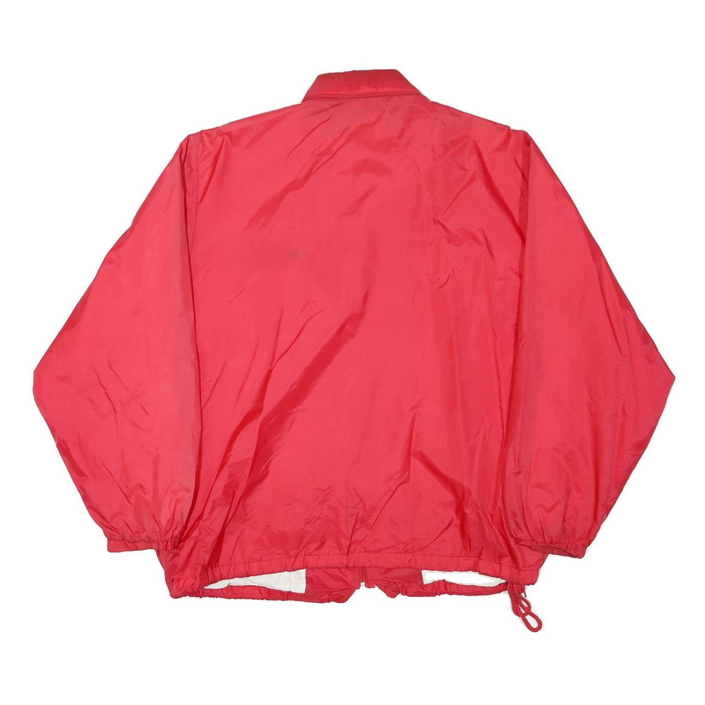 Mens Red Plain Zip Jacket XL Polyester Blend Lightweight Classic Fit Casual