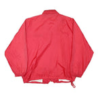 Mens Red Plain Zip Jacket XL Polyester Blend Lightweight Classic Fit Casual