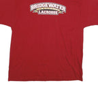 CHAMPION Mens Red Bridgewater College Lacrosse Graphic T-Shirt 2XL Short Sleeve