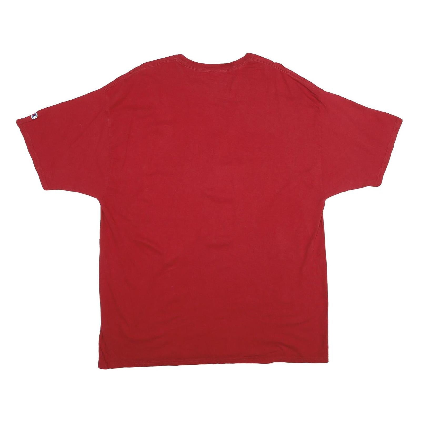 CHAMPION Mens Red Bridgewater College Lacrosse Graphic T-Shirt 2XL Short Sleeve