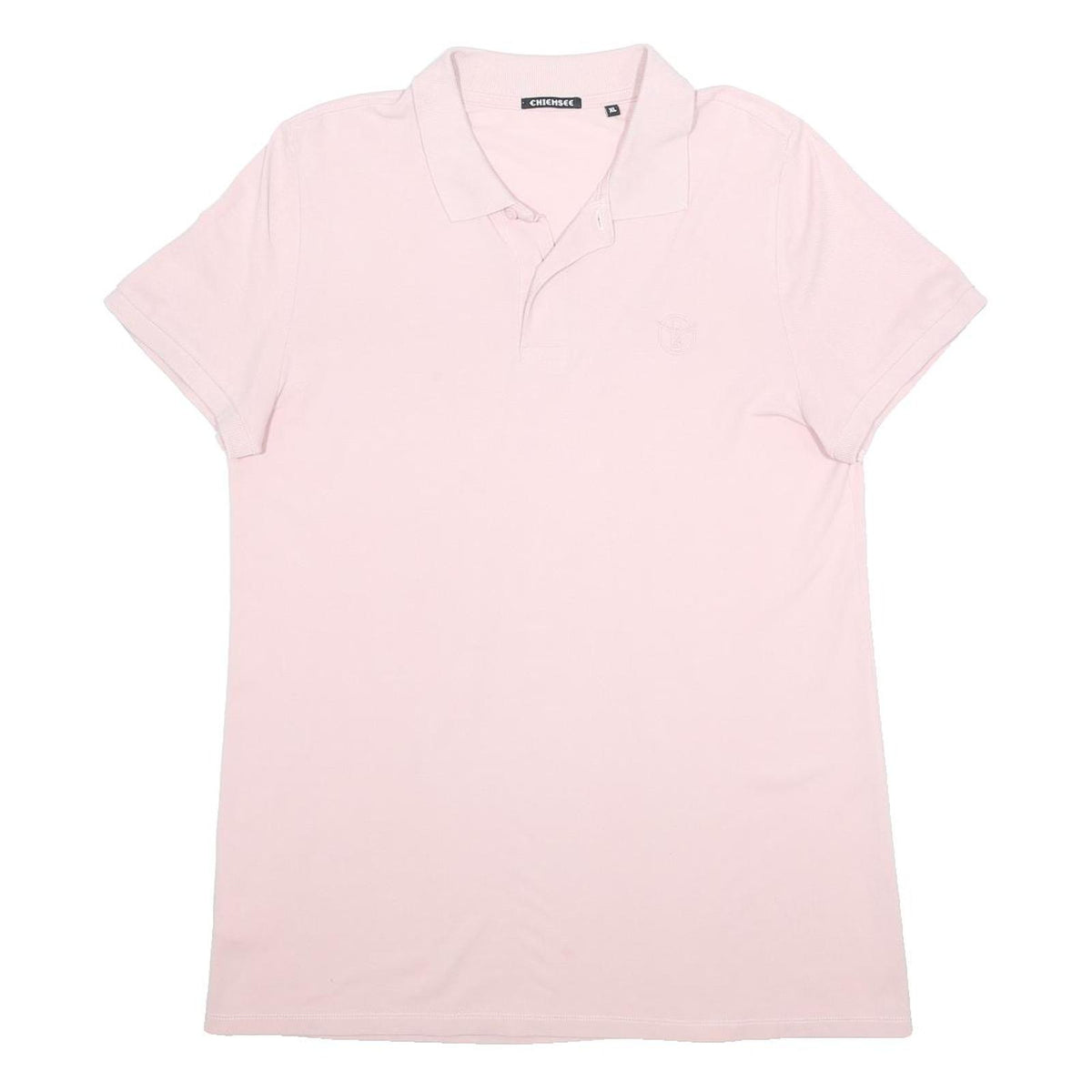 CHIEMSEE Mens Pink Short Sleeve Plain Polo Shirt XL Casual Cotton Top