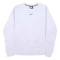 NIKE Womens White & Black Logo Tape Crew Neck XS Sweatshirt Casual Sportswear