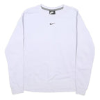 NIKE Womens White & Black Logo Tape Crew Neck XS Sweatshirt Casual Sportswear