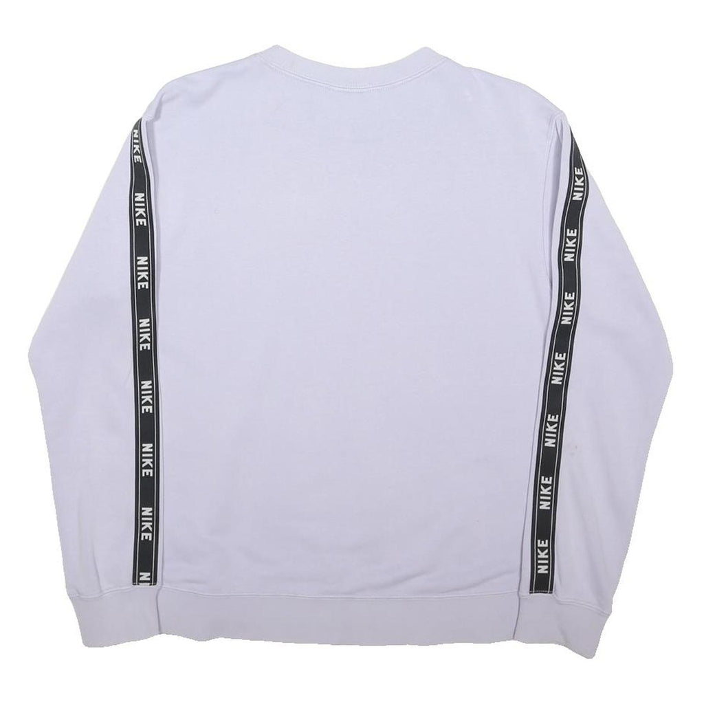 NIKE Womens White & Black Logo Tape Crew Neck XS Sweatshirt Casual Sportswear