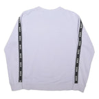 NIKE Womens White & Black Logo Tape Crew Neck XS Sweatshirt Casual Sportswear