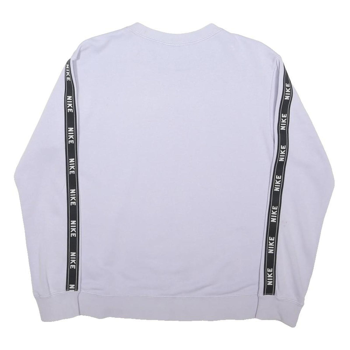 NIKE Womens White & Black Logo Tape Crew Neck XS Sweatshirt Casual Sportswear
