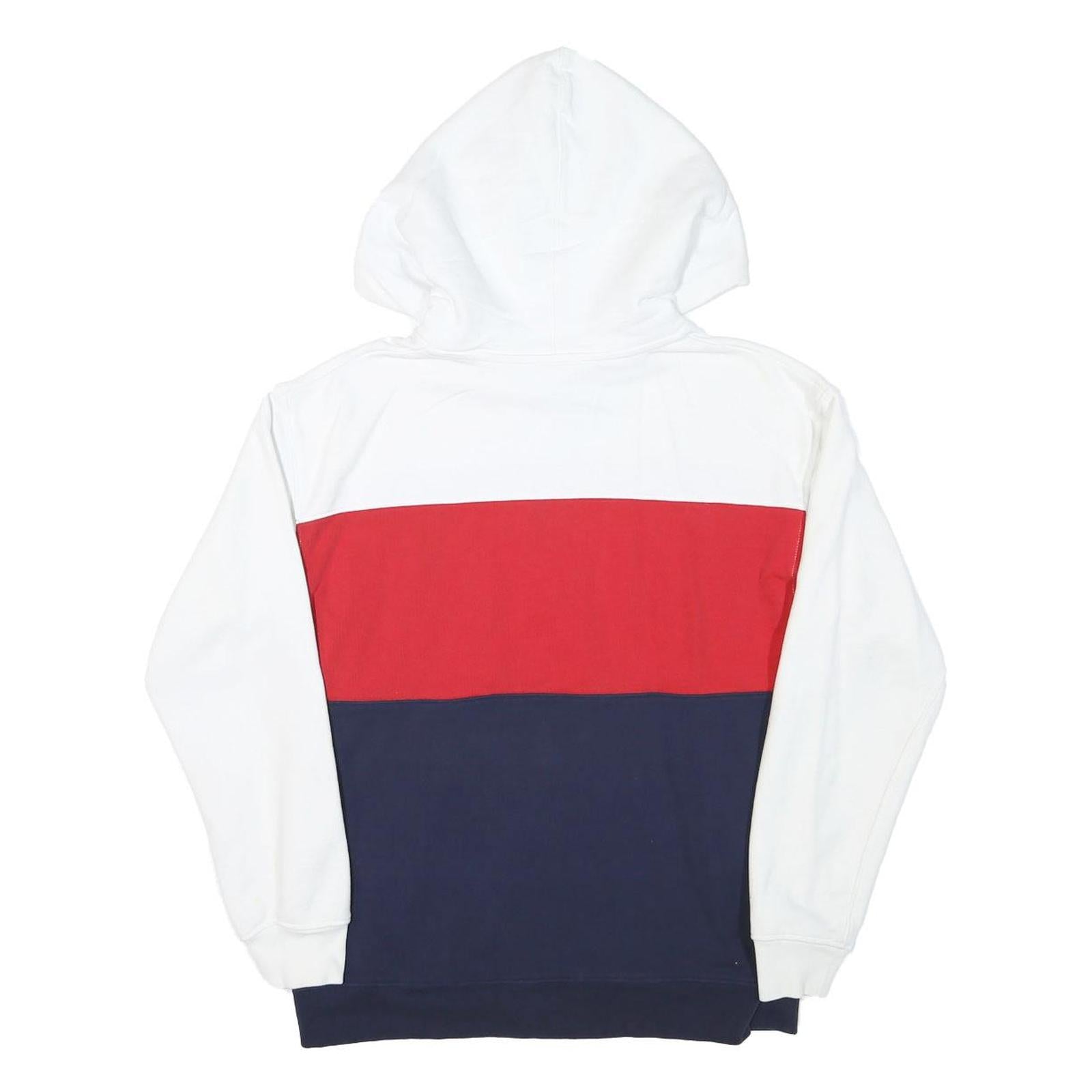 LEVI'S Mens White Red & Navy Colourblock Hoodie XS Cotton Blend Casual