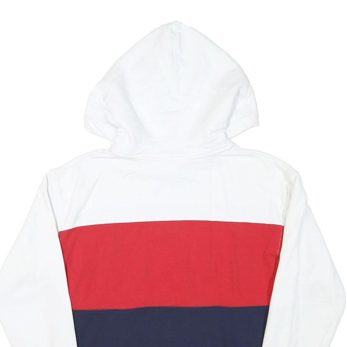 LEVI'S Mens White Red & Navy Colourblock Hoodie XS Cotton Blend Casual