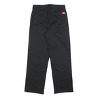 DICKIES Womens Cotton Blend Black Relaxed Straight Leg Trousers W27 L28 Workwear