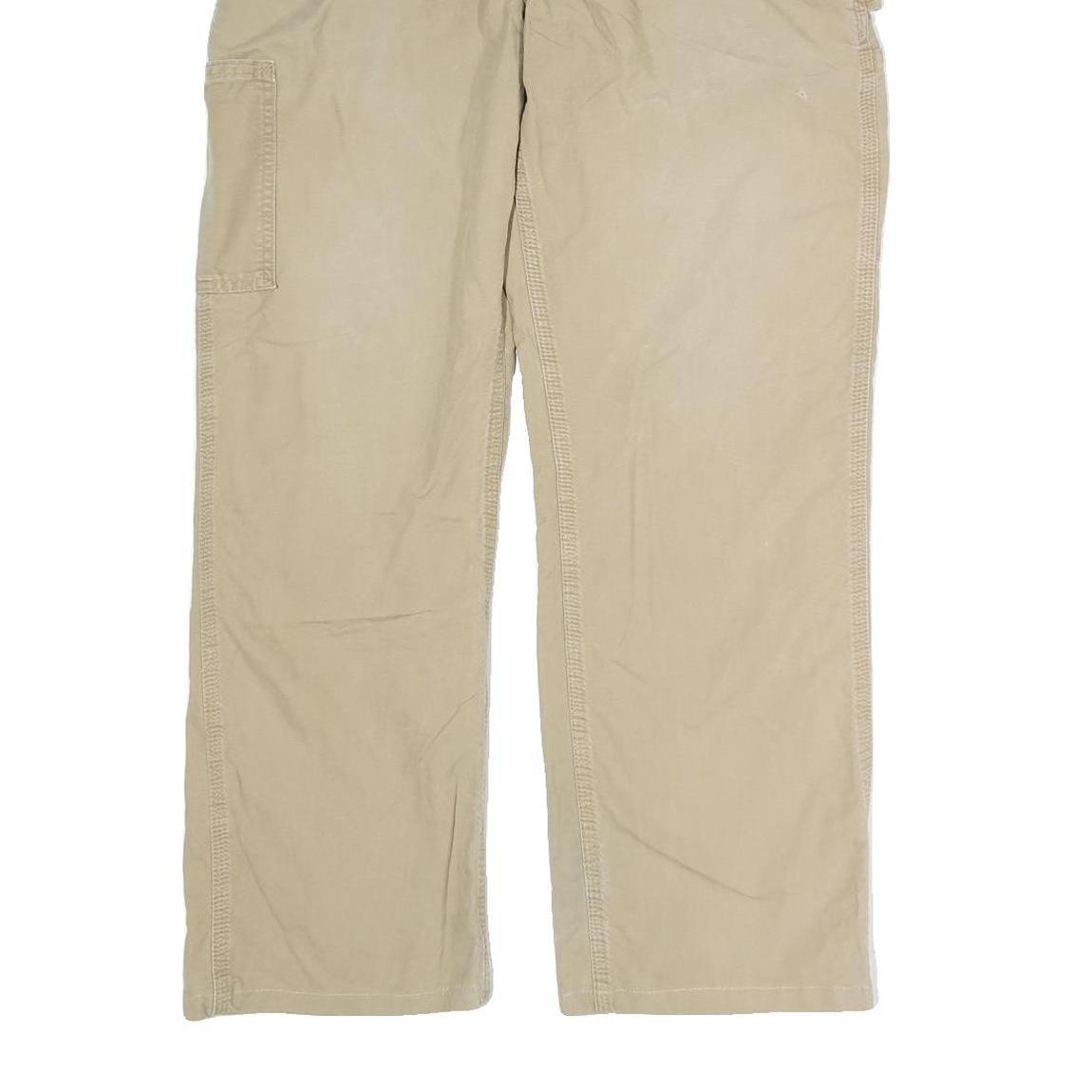 CARHARTT Mens Beige Cotton Blend Regular Fit Straight Leg Trousers W32 L29