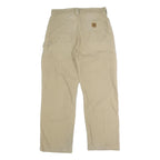 CARHARTT Mens Beige Cotton Blend Regular Fit Straight Leg Trousers W32 L29