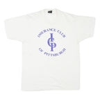 THE BEST Mens White Insurance Club Of Pittsburgh Graphic T-Shirt L Short Sleeve
