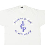 THE BEST Mens White Insurance Club Of Pittsburgh Graphic T-Shirt L Short Sleeve