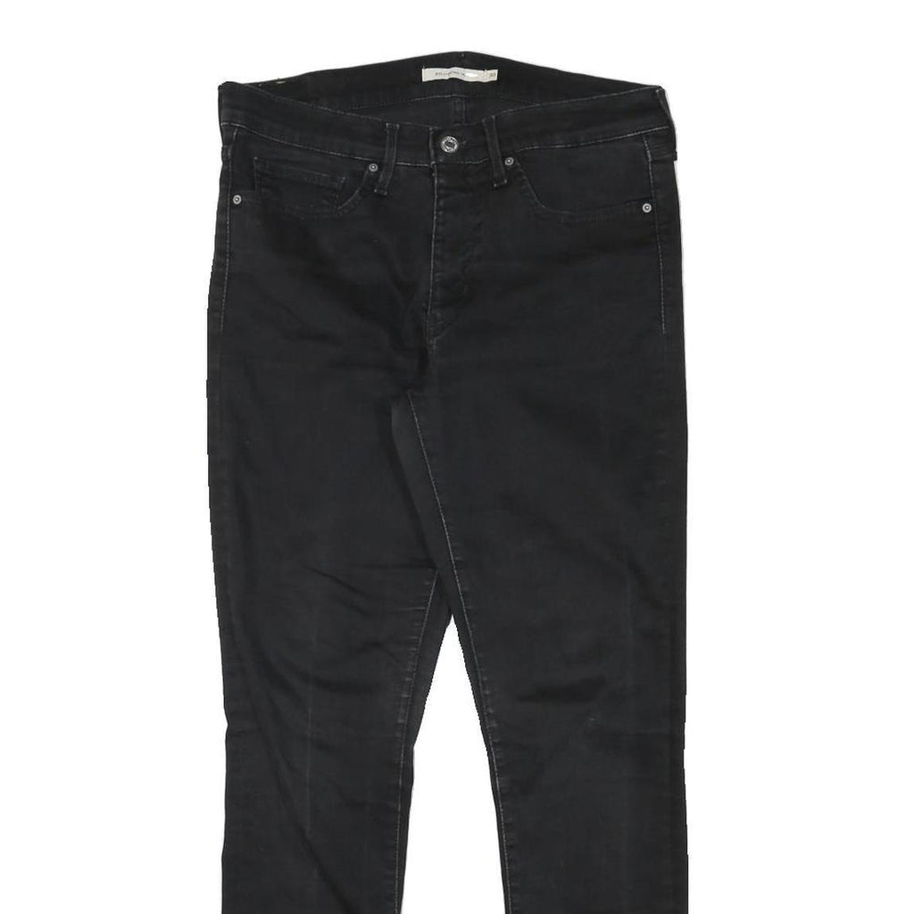 LEVI'S Womens Black Slim Skinny Denim Cotton Blend Jeans W30 L29 Stylish Zip