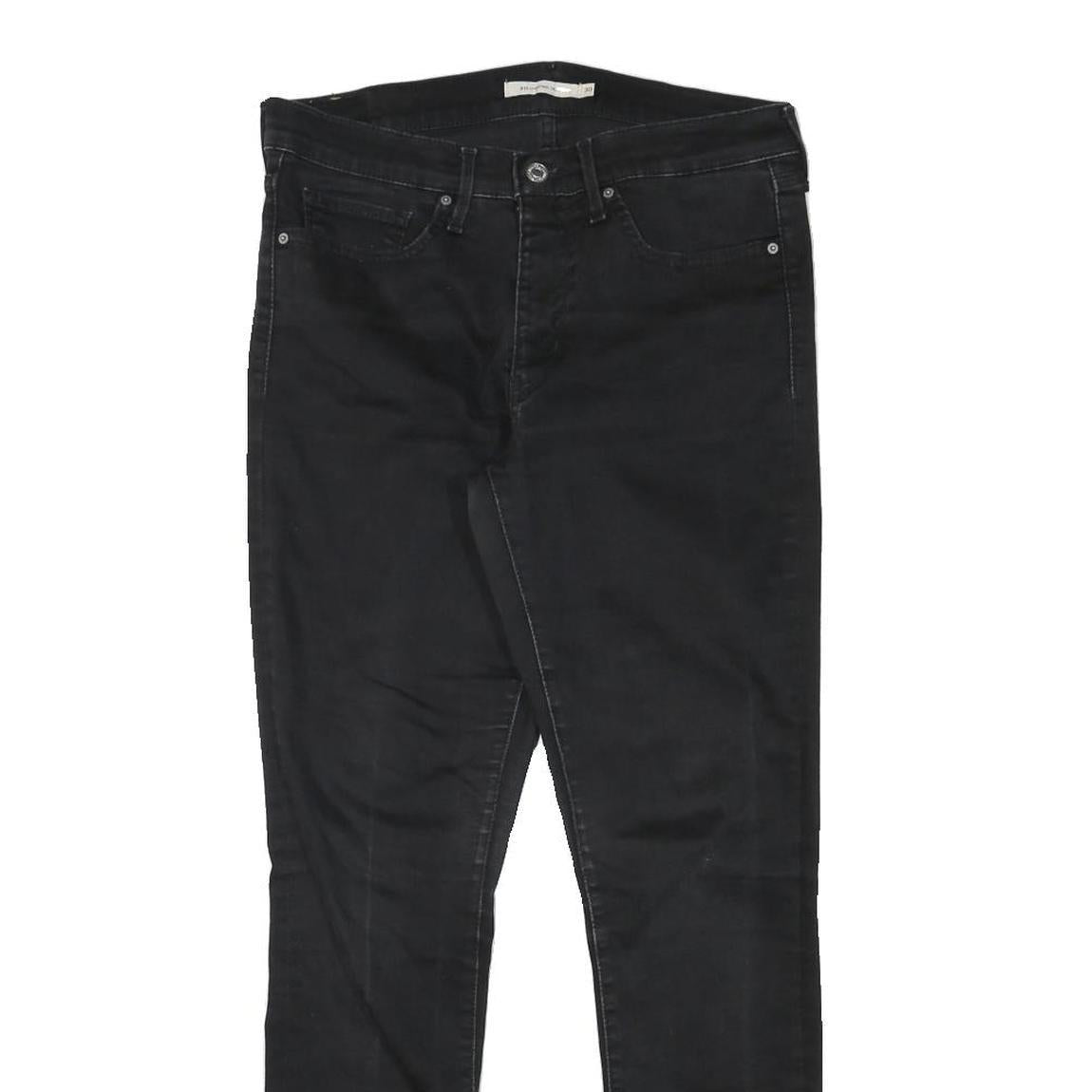LEVI'S Womens Black Slim Skinny Denim Cotton Blend Jeans W30 L29 Stylish Zip
