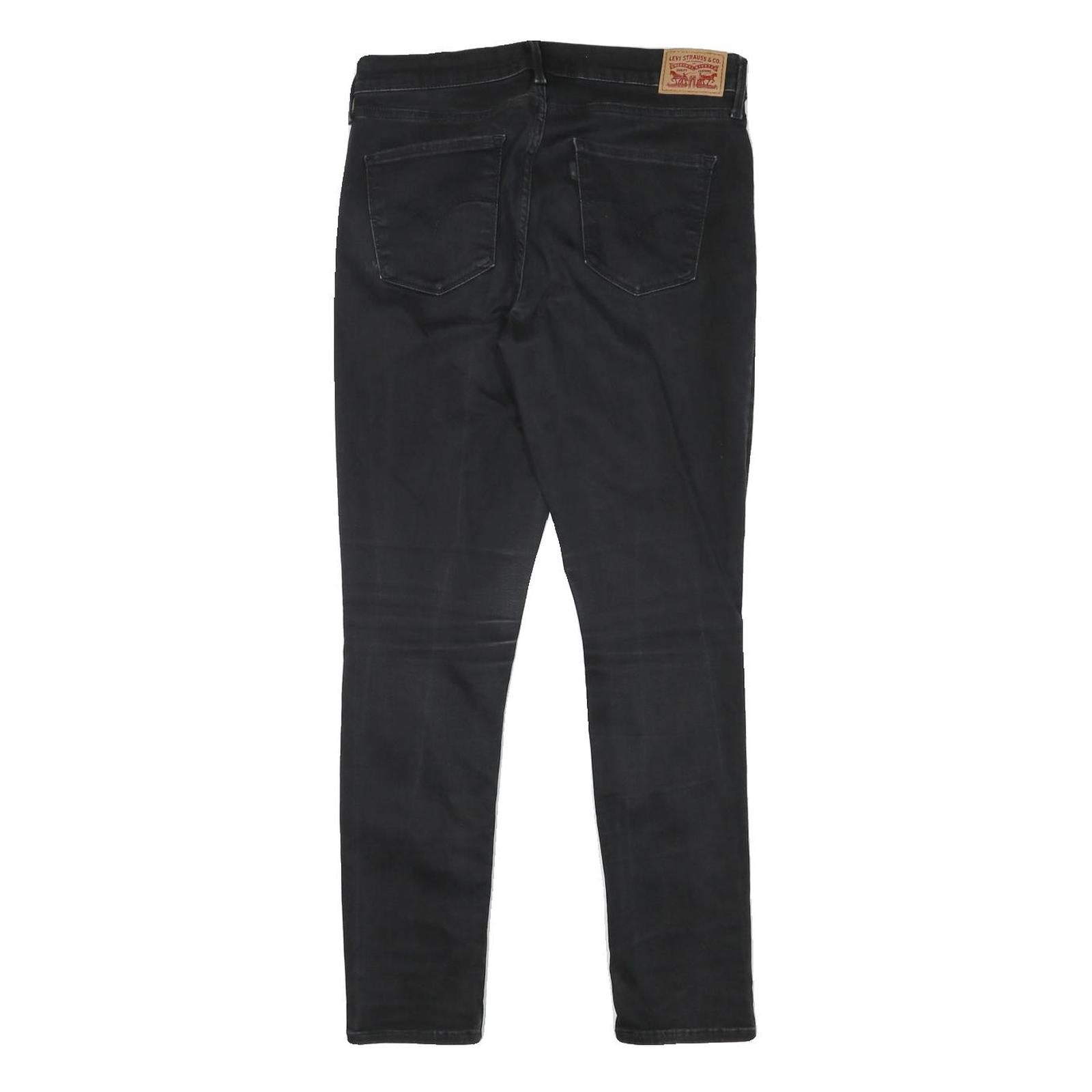 LEVI'S Womens Black Slim Skinny Denim Cotton Blend Jeans W30 L29 Stylish Zip