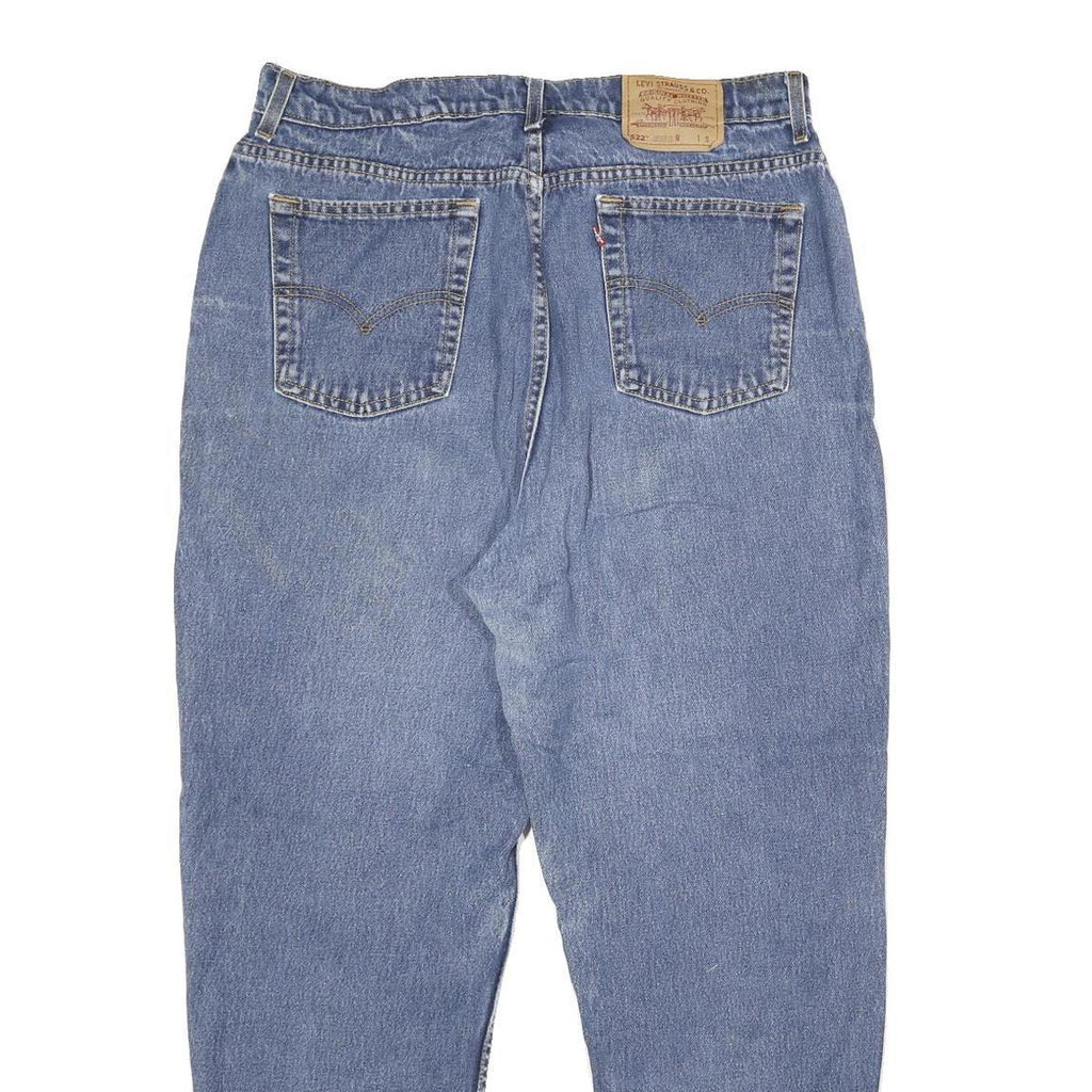 LEVI'S 522 Womens Classic Jeans Blue Denim W34 L30 Stylish Zip Closure