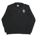 NHL Mens Black Pullover Plain Quarter Zip Basic Knit 2XL Cotton Blend Jumper