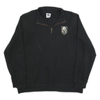 NHL Mens Black Pullover Plain Quarter Zip Basic Knit 2XL Cotton Blend Jumper