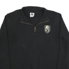 NHL Mens Black Pullover Plain Quarter Zip Basic Knit 2XL Cotton Blend Jumper
