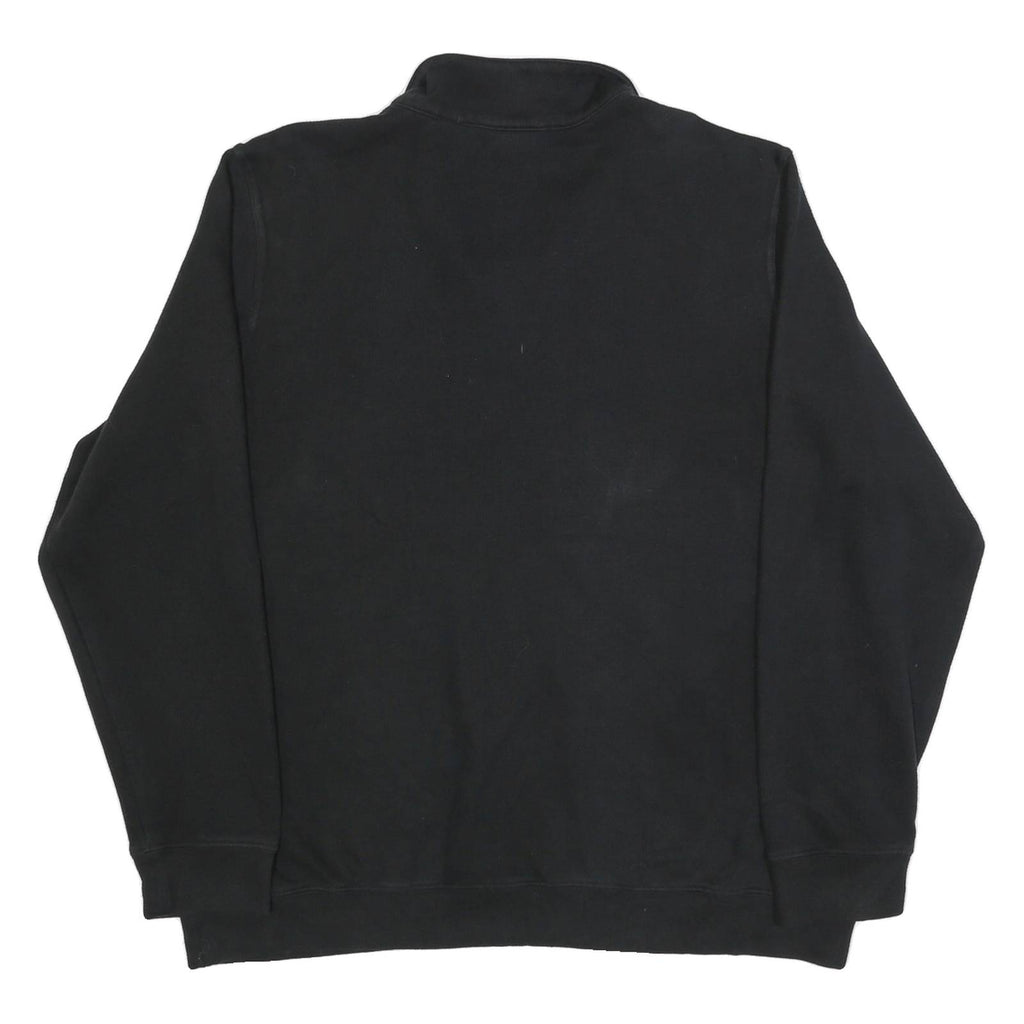 NHL Mens Black Pullover Plain Quarter Zip Basic Knit 2XL Cotton Blend Jumper
