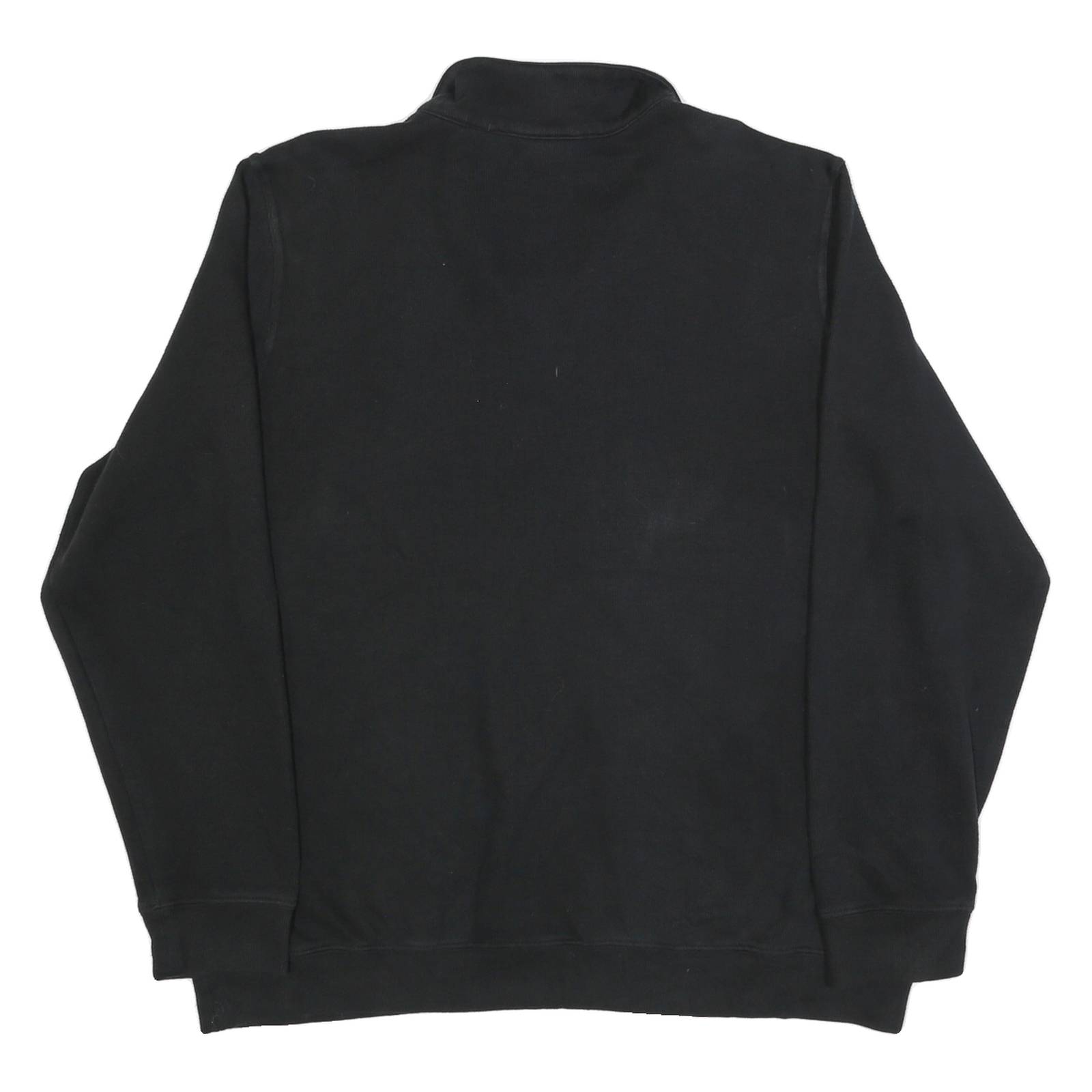 NHL Mens Black Pullover Plain Quarter Zip Basic Knit 2XL Cotton Blend Jumper