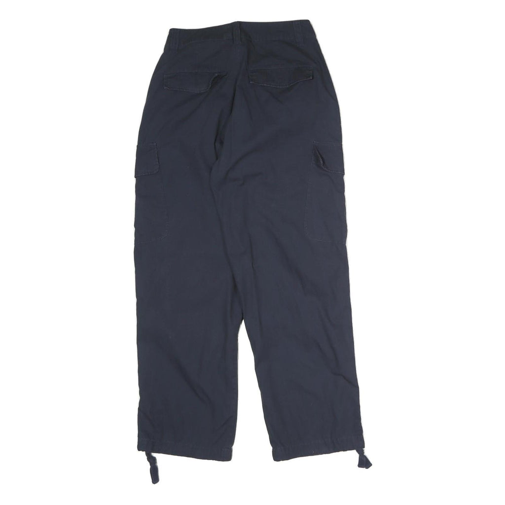 ASOS Womens Cotton Blend Navy Relaxed Cargo Trousers W26 L28 Casual Zip