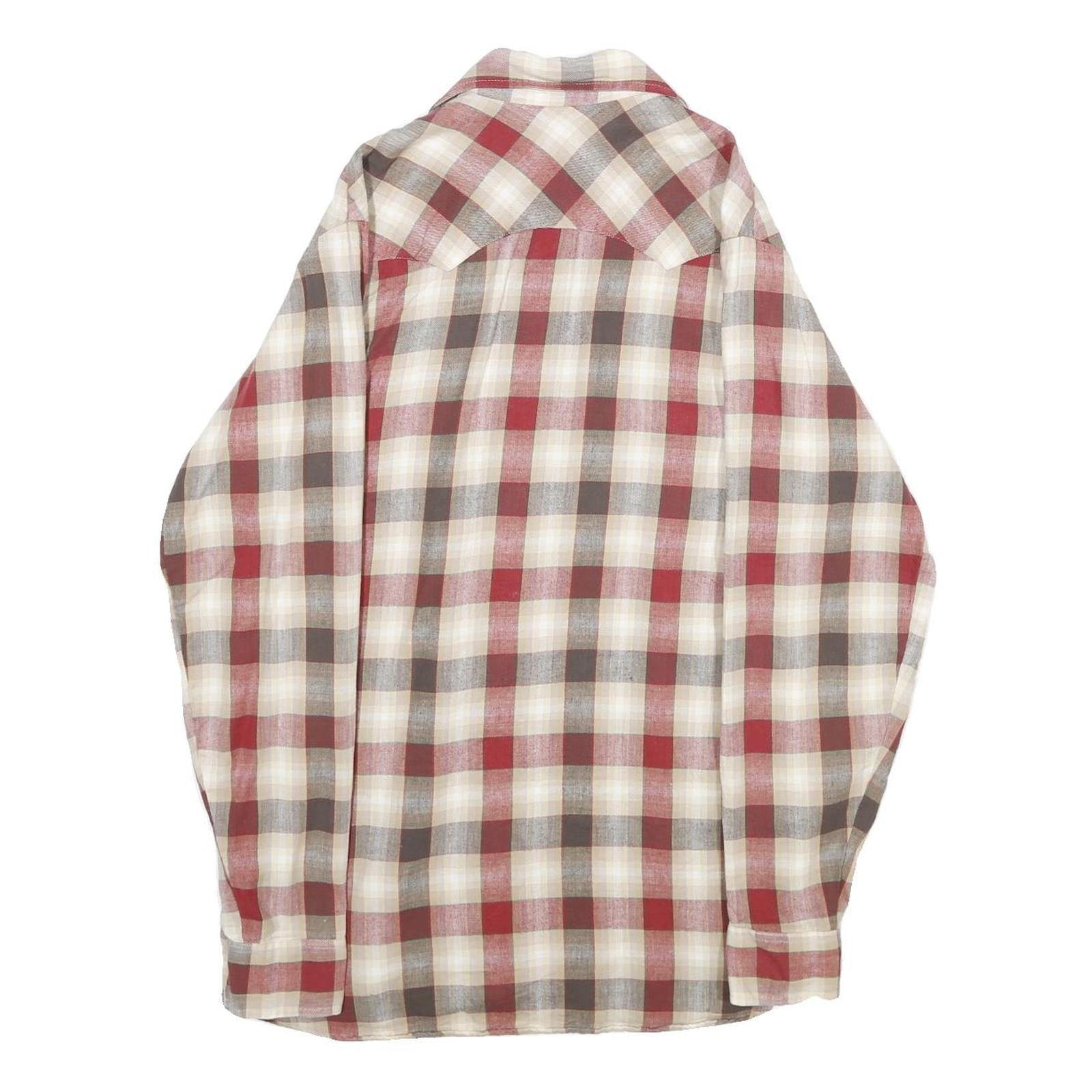 LEVI'S Mens Red Brown Cream Check Shirt M Long Sleeve Cotton Casual
