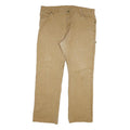 DICKIES Mens Regular Fit Beige Cotton Blend Zip Trousers W40 L32 Workwear Casual