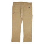 DICKIES Mens Regular Fit Beige Cotton Blend Zip Trousers W40 L32 Workwear Casual