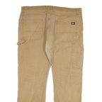 DICKIES Mens Regular Fit Beige Cotton Blend Zip Trousers W40 L32 Workwear Casual