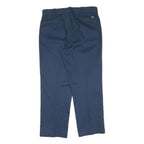 DICKIES Mens Blue Regular Fit Straight Leg Trousers W36 L30 Classic Workwear