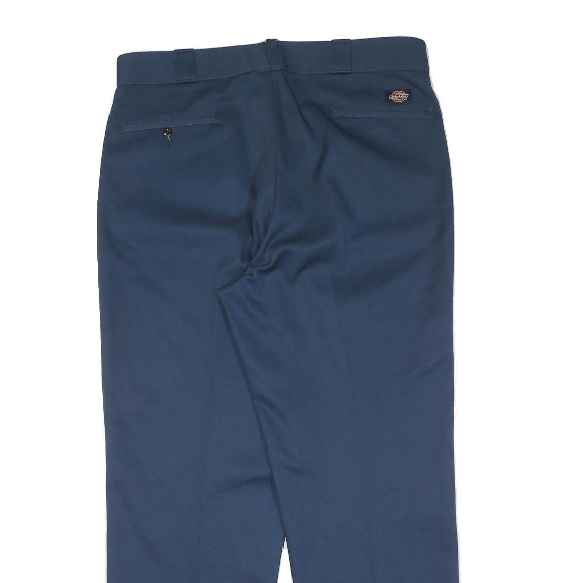 DICKIES Mens Blue Regular Fit Straight Leg Trousers W36 L30 Classic Workwear