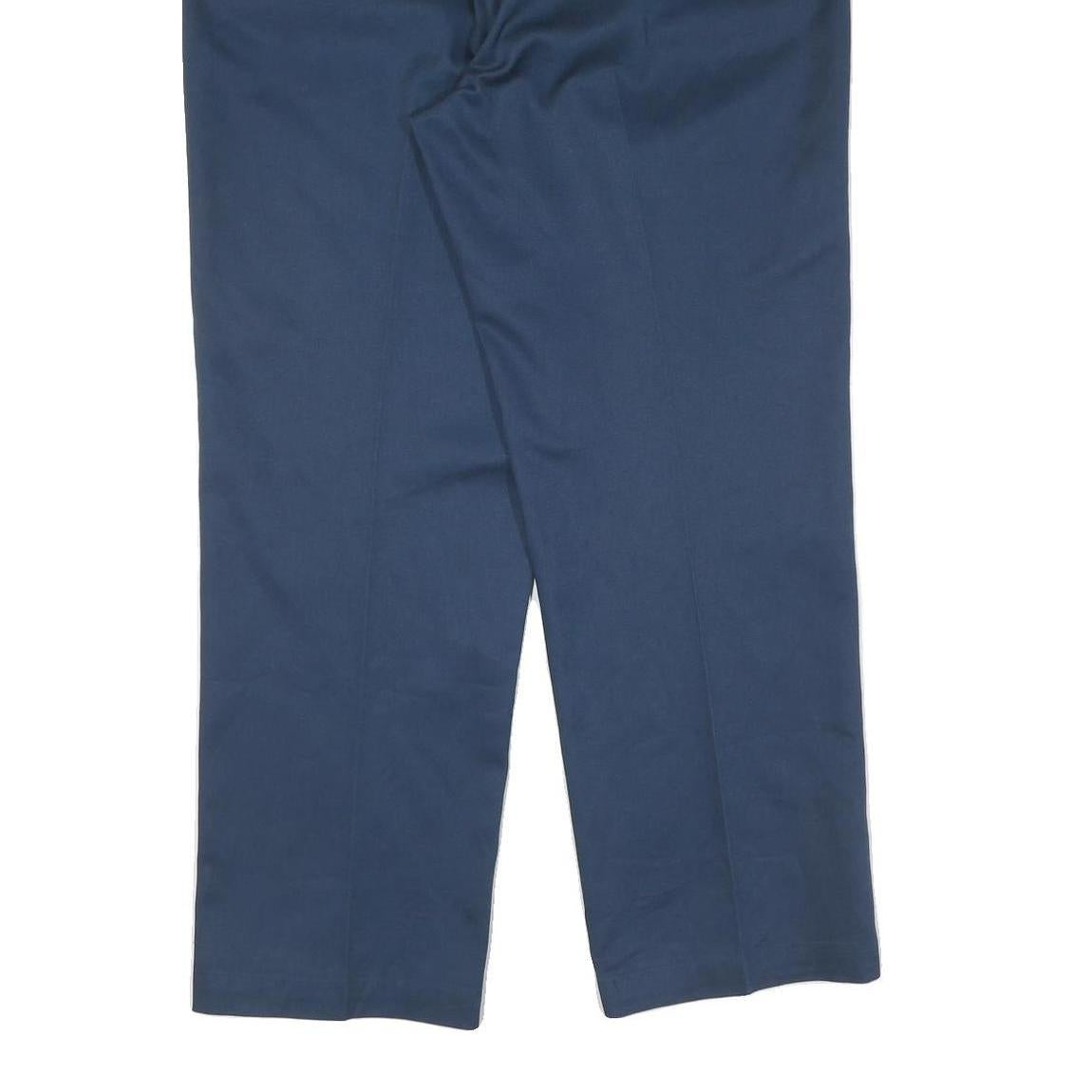 DICKIES Mens Blue Regular Fit Straight Leg Trousers W36 L30 Classic Workwear