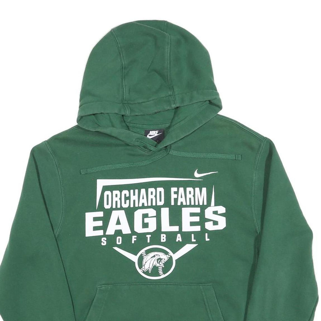 NIKE Mens Green Orchard Farm Eagles Softball Pullover Hoodie S Sportswear