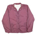 Womens Purple Nylon Button Jacket M Plain Casual Lightweight Pocketed