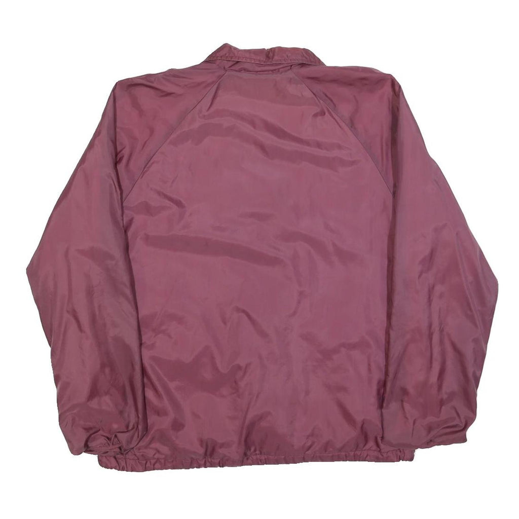 Womens Purple Nylon Button Jacket M Plain Casual Lightweight Pocketed