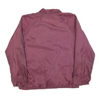 Womens Purple Nylon Button Jacket M Plain Casual Lightweight Pocketed