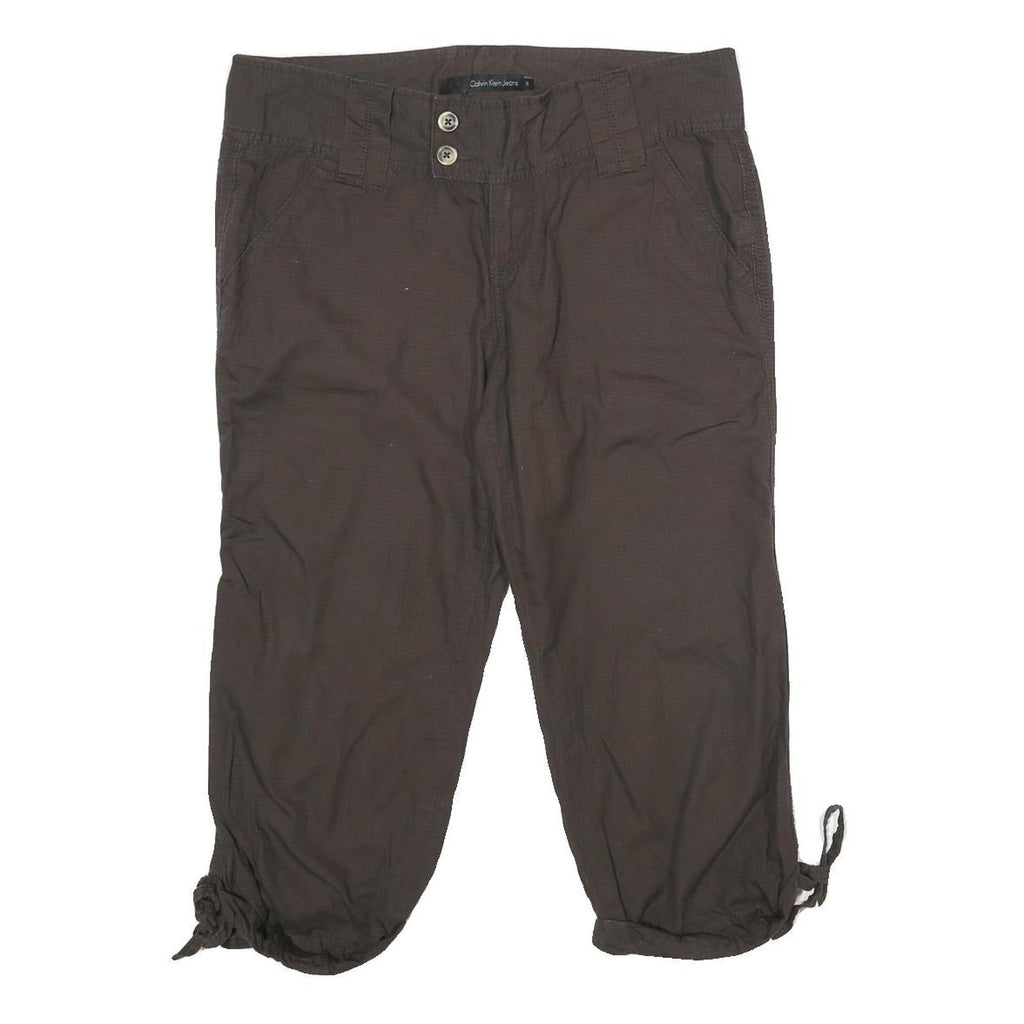 CALVIN KLEIN JEANS Womens Shorts Brown Casual L W34 Drawstring Hem
