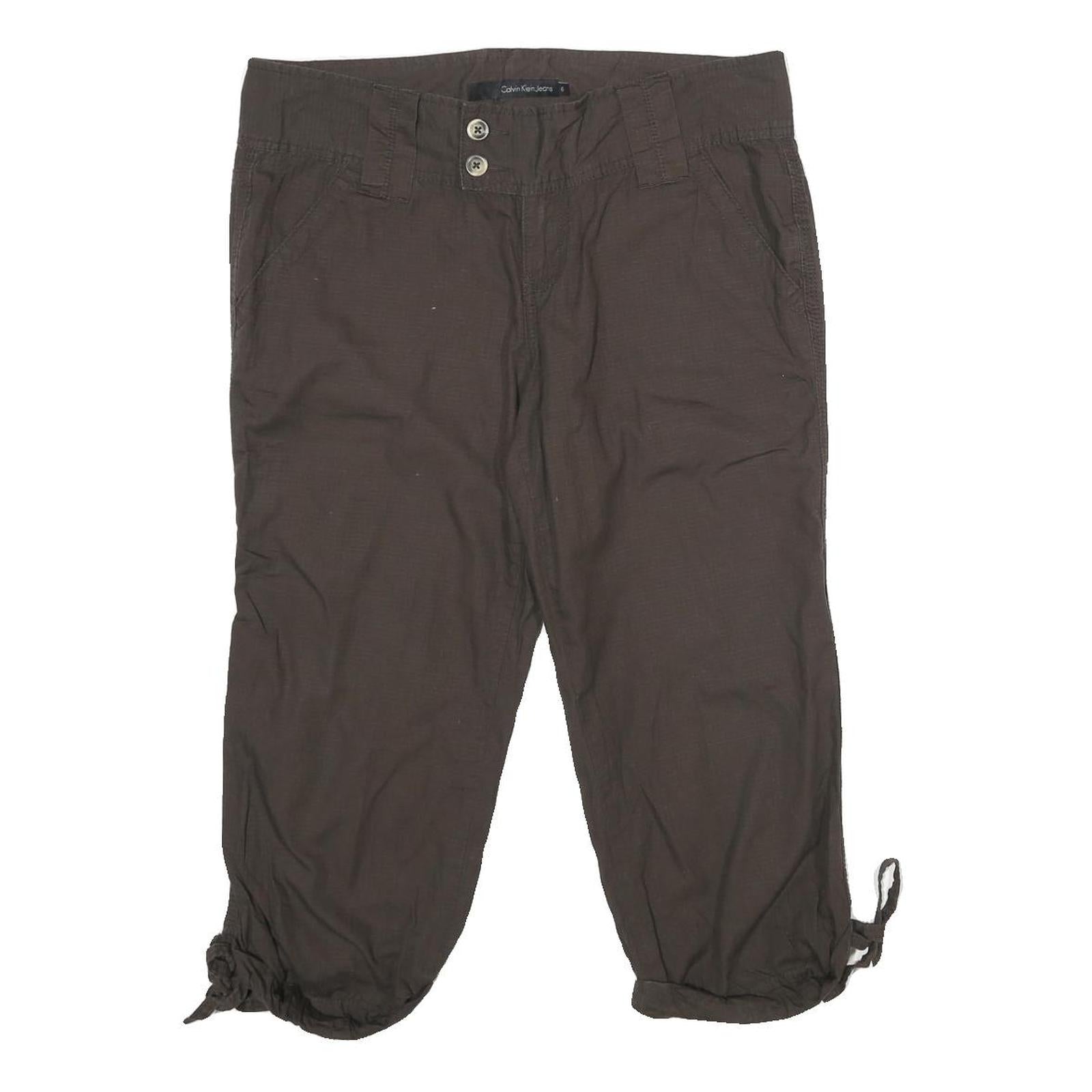 CALVIN KLEIN JEANS Womens Shorts Brown Casual L W34 Drawstring Hem