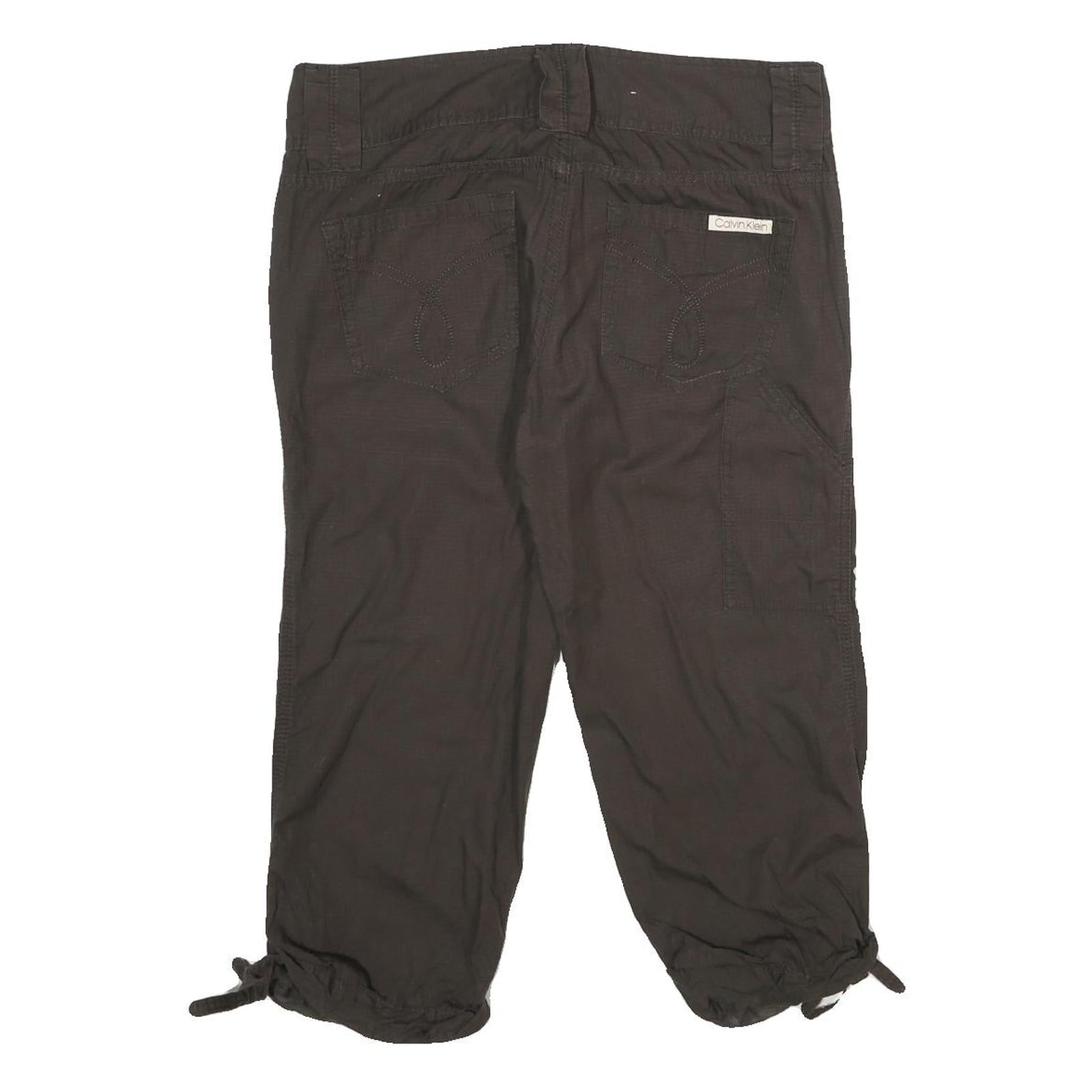 CALVIN KLEIN JEANS Womens Shorts Brown Casual L W34 Drawstring Hem