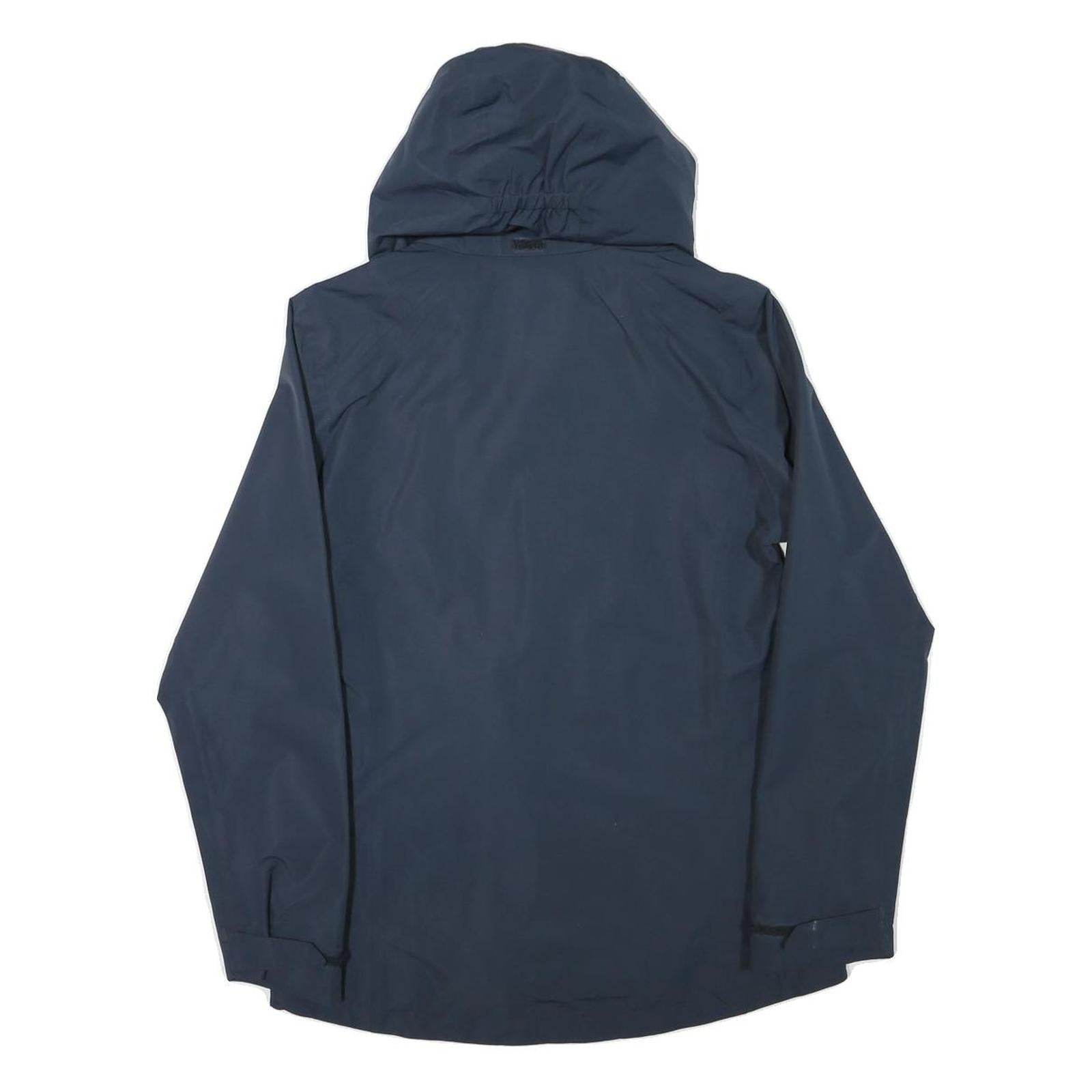 JACK WOLFSKIN Womens Blue Outdoor Jacket XS Polyester Blend Zip Hooded Plain