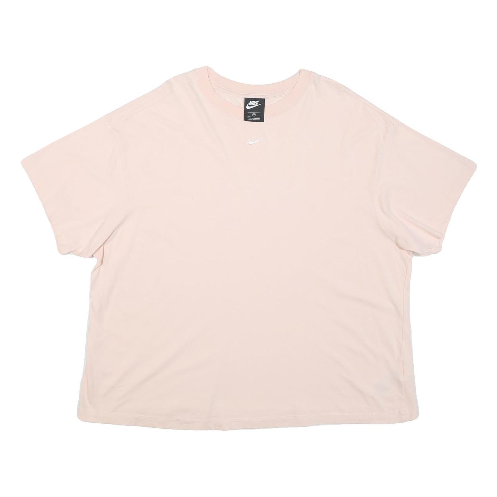 NIKE Womens Pink Cotton T-Shirt 2XL Short Sleeve Crew Neck Casual Top