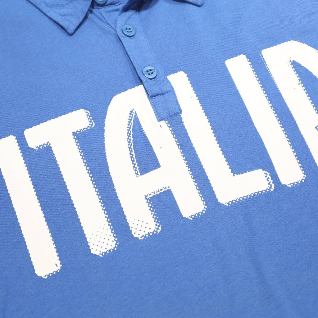 PUMA Mens Blue Italia Short Sleeve Plain M Cotton Polo Shirt Italian Flag